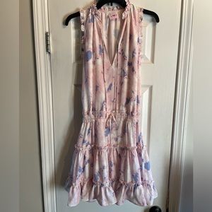 BuddyLove Sage Tie Waist Mini Dress - Wisteria - S / Pink / Tie-Dye